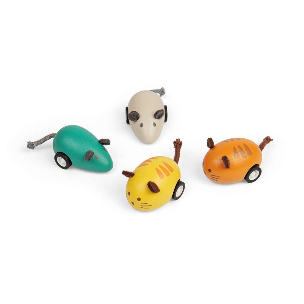 Cat & Mice Pull Backs - Yellow Cat