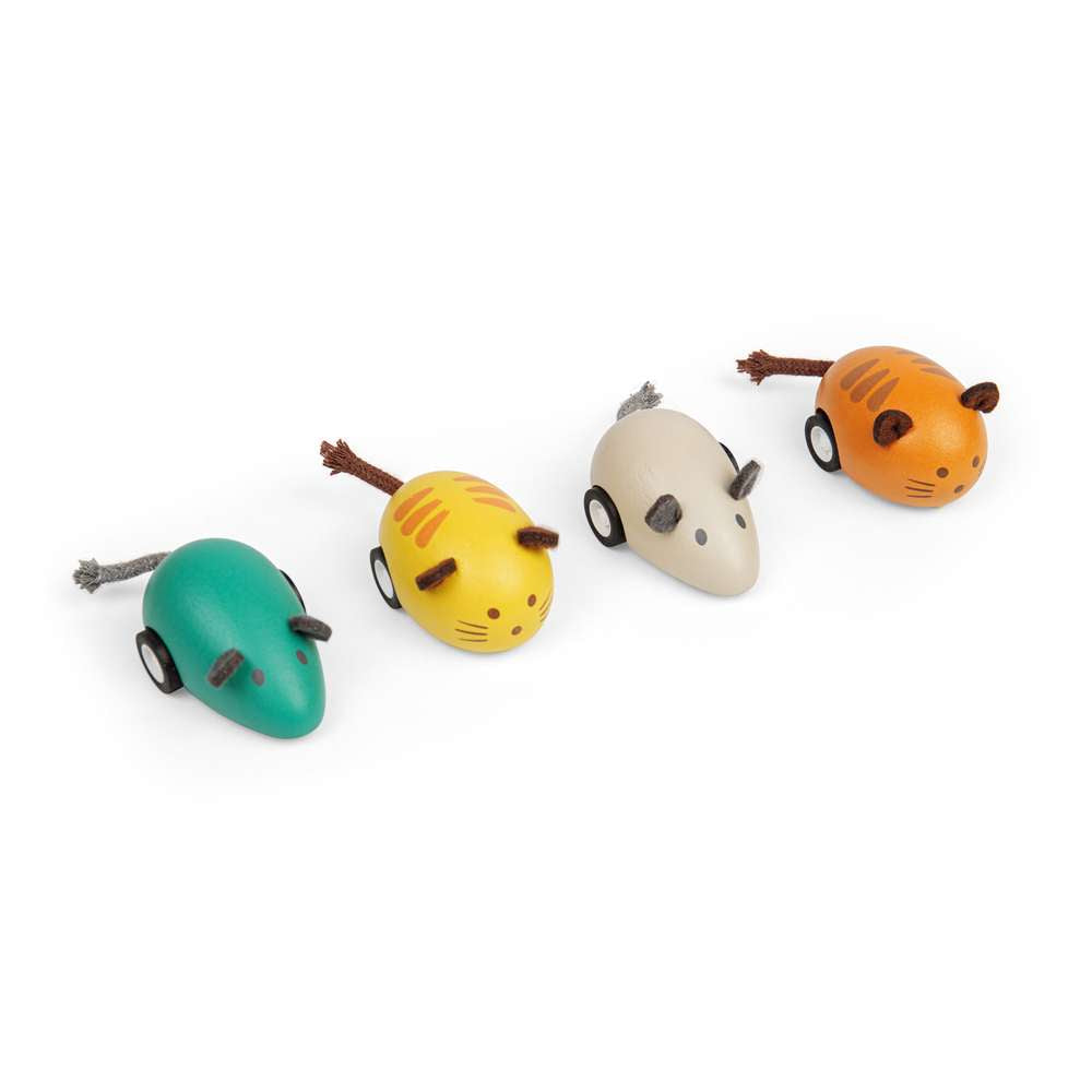 Cat & Mice Pull Backs - Yellow Cat