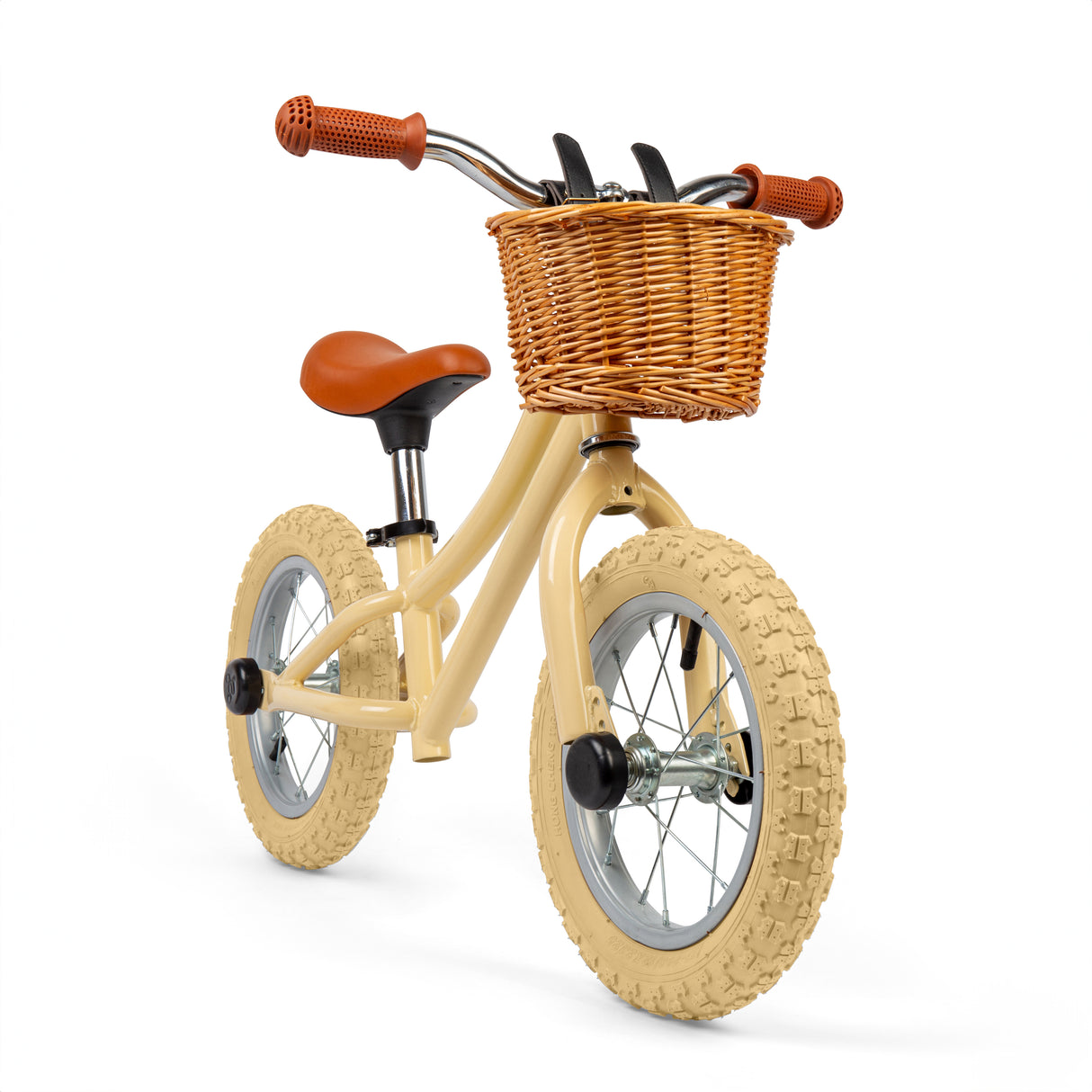 Cream Toddlers Balance Bike With Basket