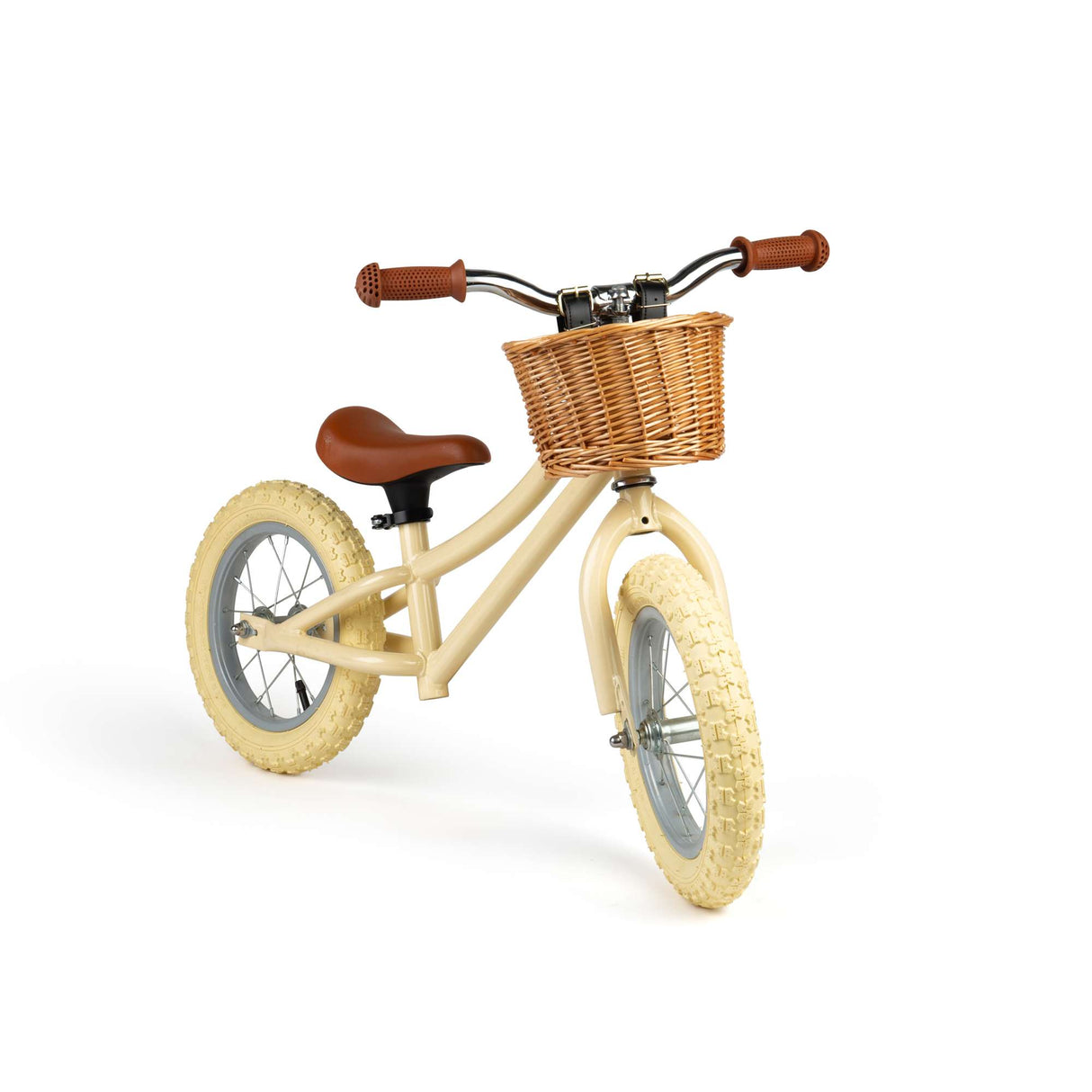 Cream Toddlers Balance Bike With Basket