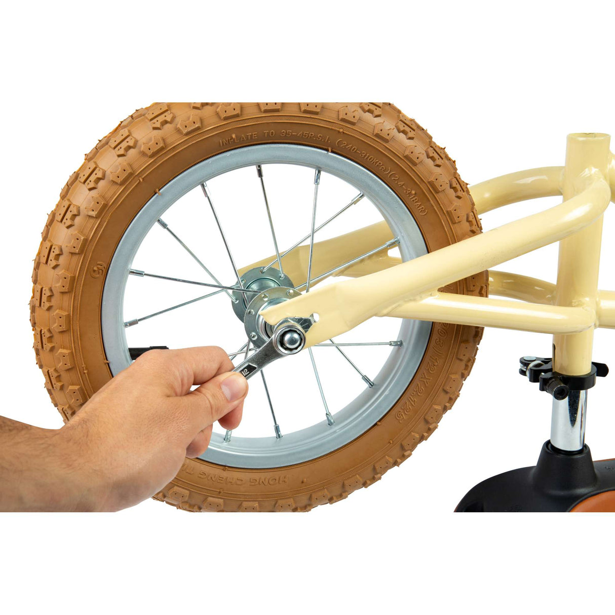 Cream Toddlers Balance Bike With Basket