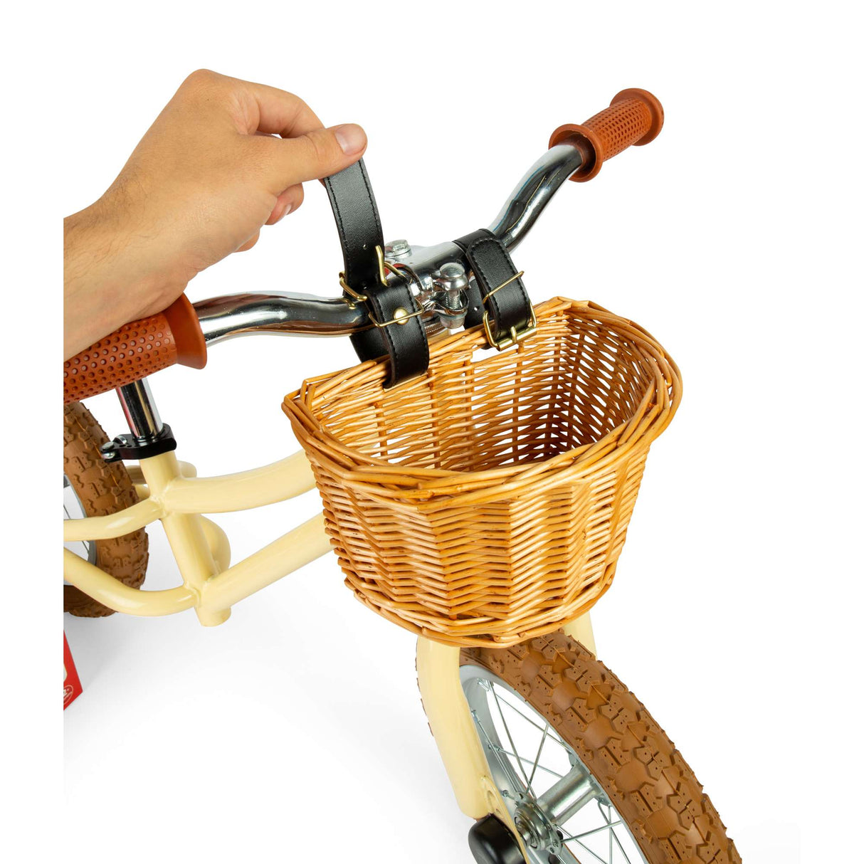 Cream Toddlers Balance Bike With Basket