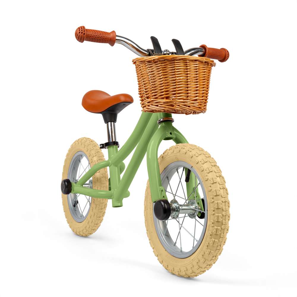 Green Toddlers Balance Bike With Basket