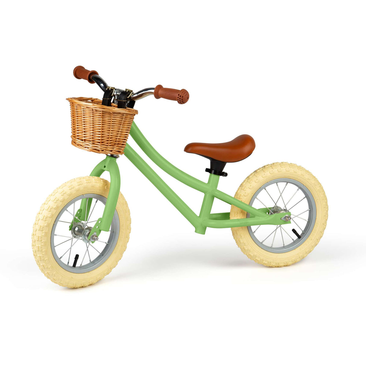 Green Toddlers Balance Bike With Basket