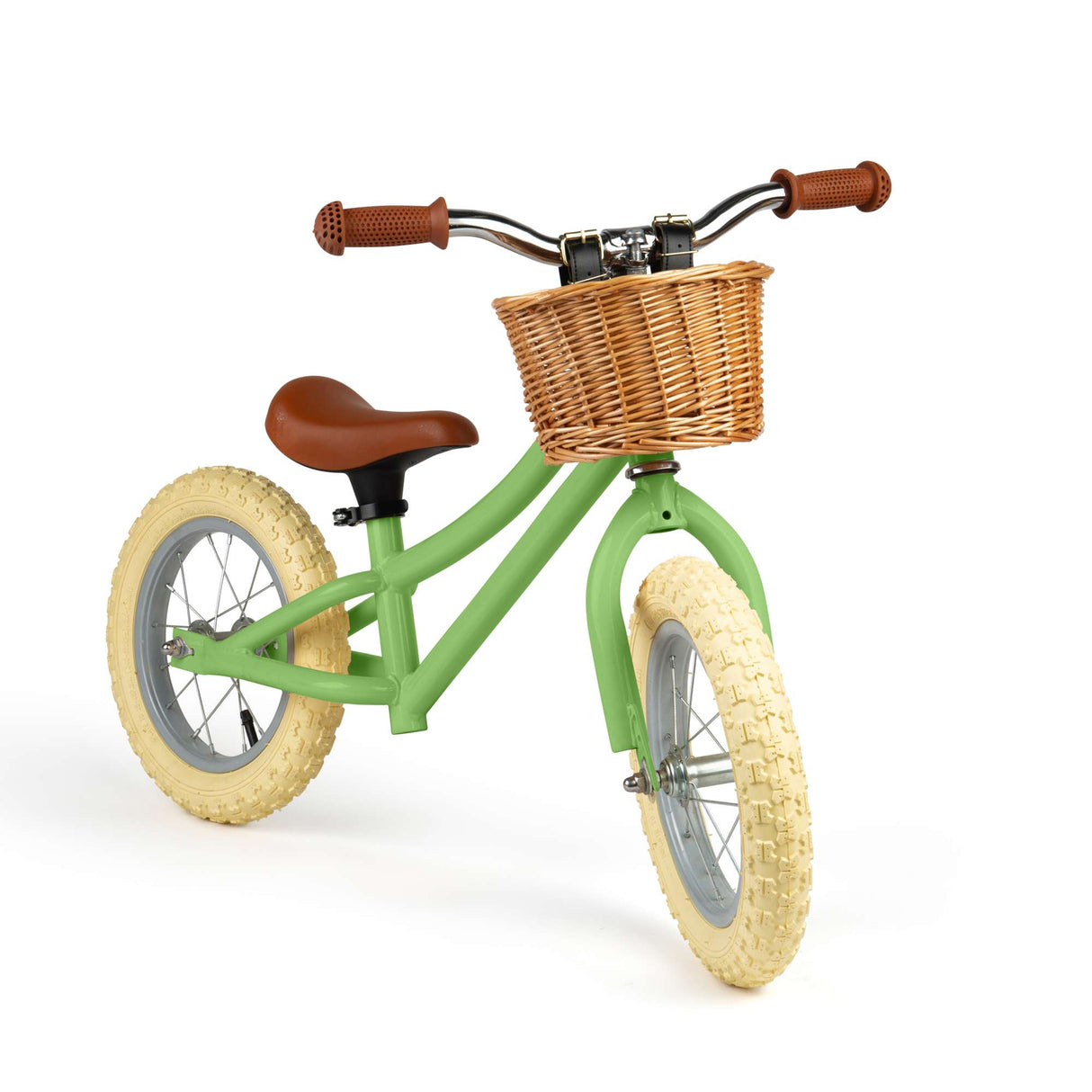 Green Toddlers Balance Bike With Basket
