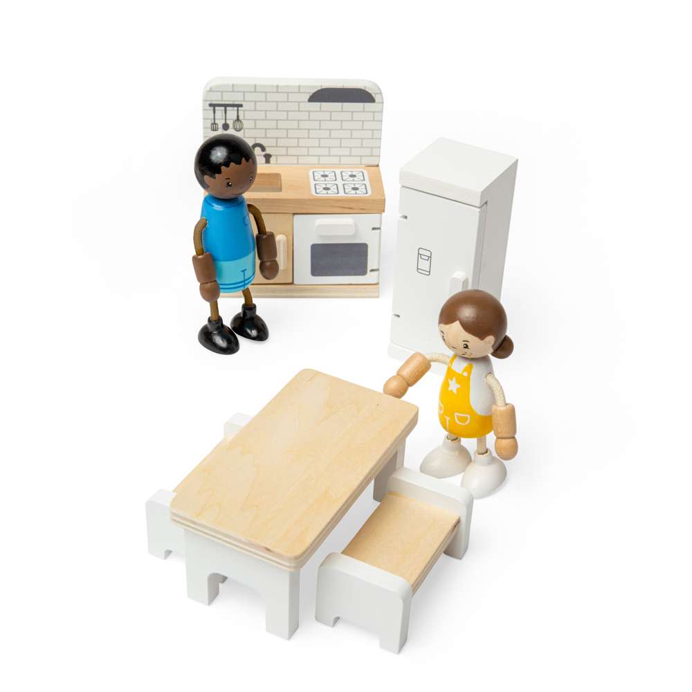 Kitchen Set- Wooden Dolls House Furniture, Dollhouse Accessories