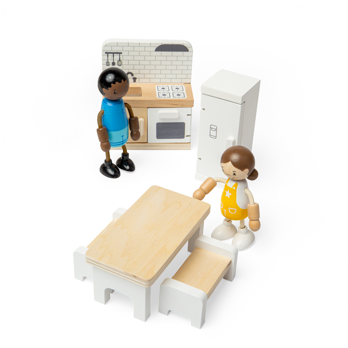 Kitchen Set- Wooden Dolls House Furniture, Dollhouse Accessories