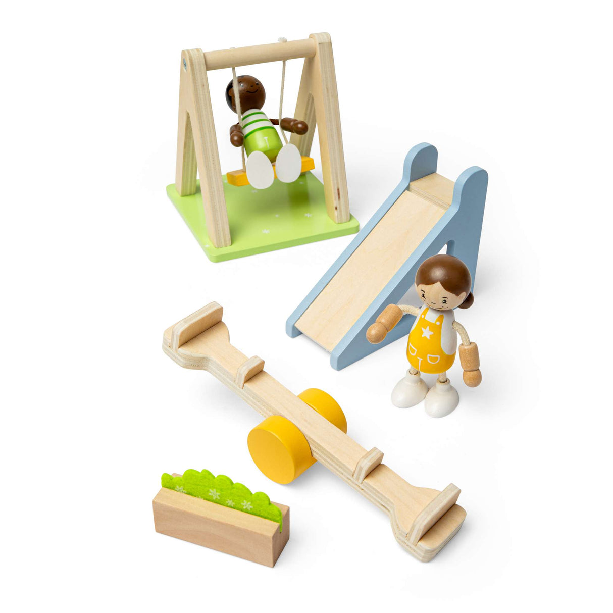 Garden Set- Kids Dolls House Furniture, Wooden 4 Pcs Accessory Pack