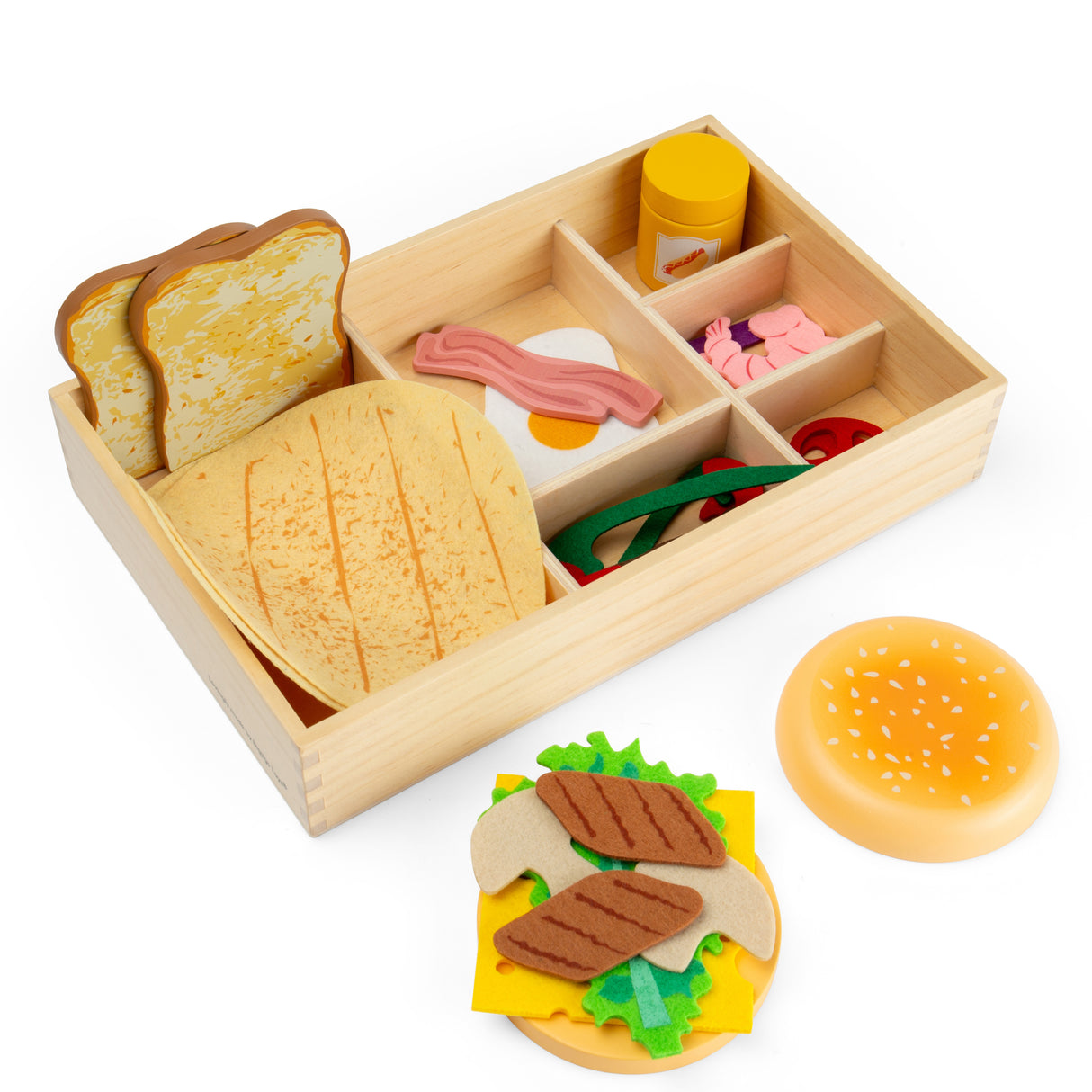 Deli Set Wooden & Felt Play Food