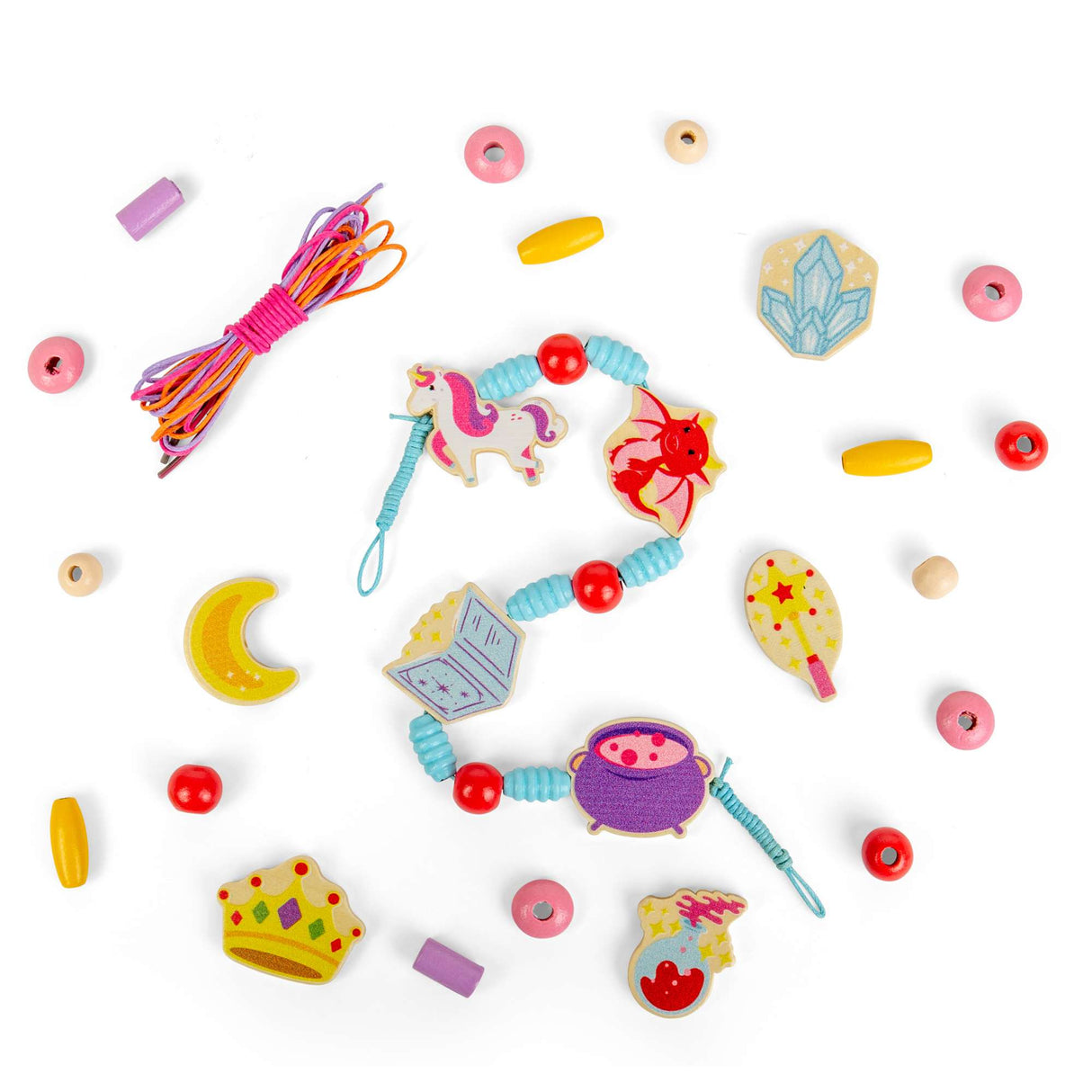 Bigjigs Toys Mystical Magic Jewellery Set - Kids' Bracelet & Necklace Making Kit