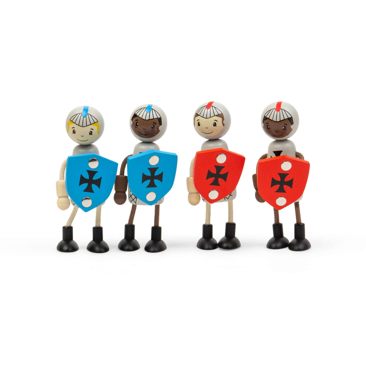 Medieval Knights Dolls- 4 Pcs Knight Doll Set for Toy Wooden Castle