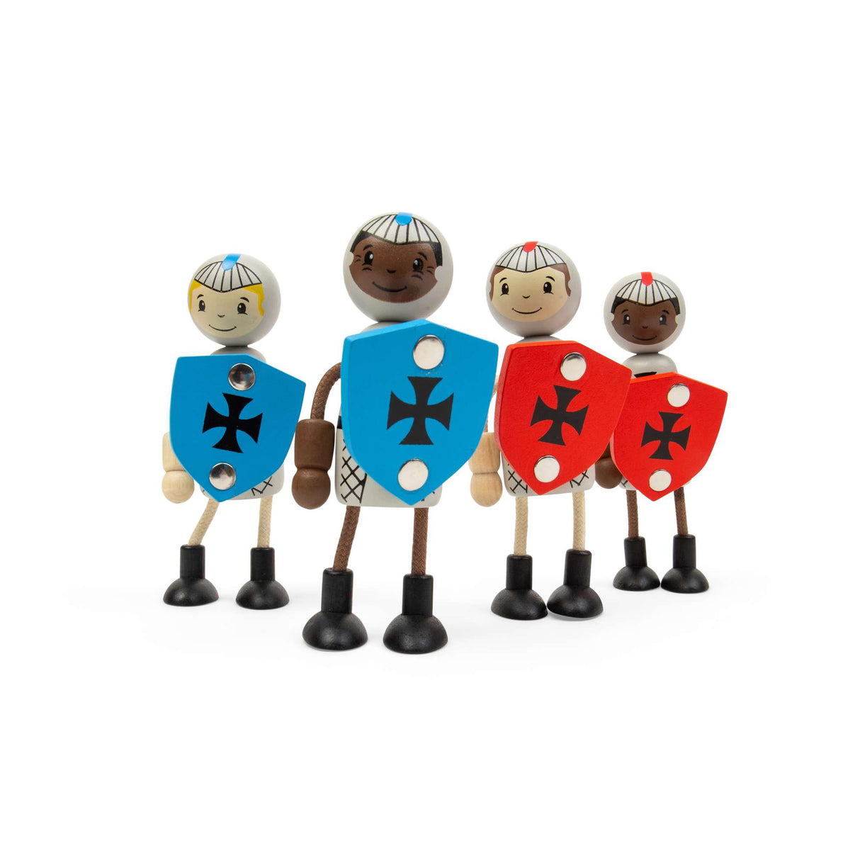 Medieval Knights Dolls- 4 Pcs Knight Doll Set for Toy Wooden Castle