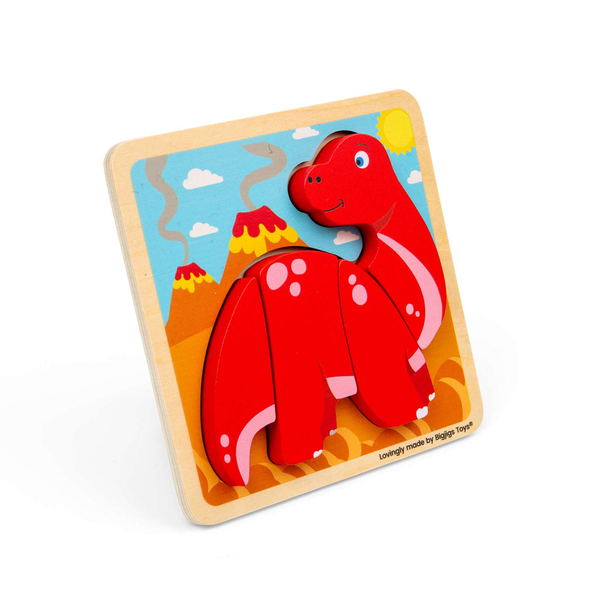 Bigjigs Toys Lift Out Diplodocus- Dinosaur Chunky Wooden Puzzles, Toddler Puzzle