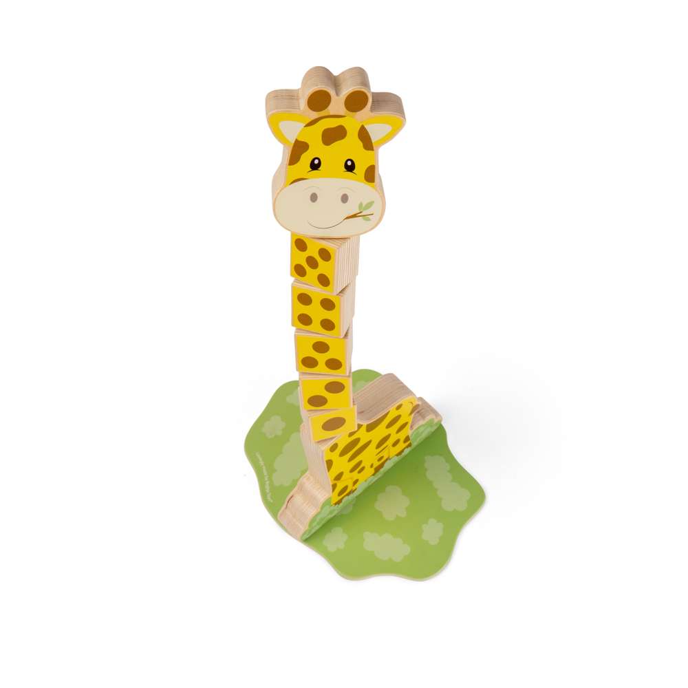Counting Wobble Neck Giraffe- Kids Wooden Animal Stacking Block Toy