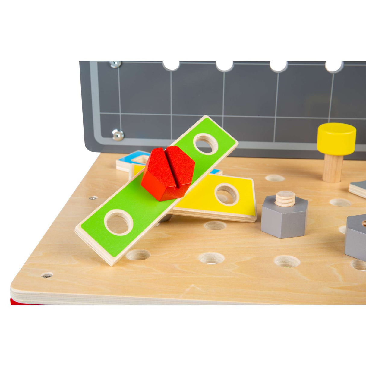 Workers' Workbench - 34pc Wooden Tool Bench, Construction Role Play