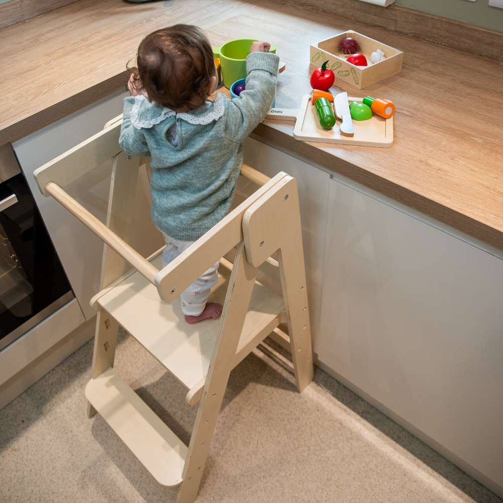 Foldable Toddler Tower- Wooden Learning Towers, Kids Kitchen Helper