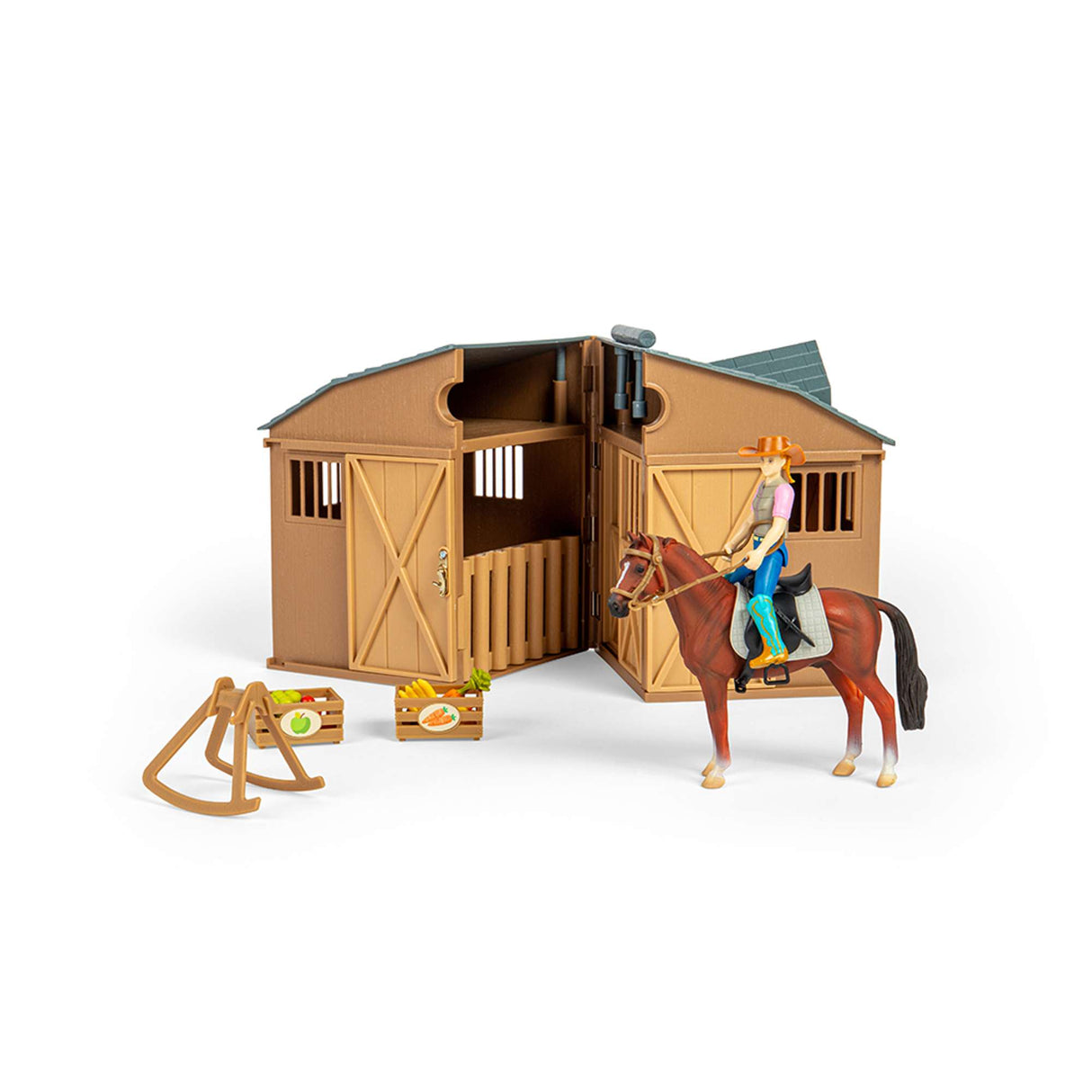 Rider & Accessories with Horse & Stable Box Set
