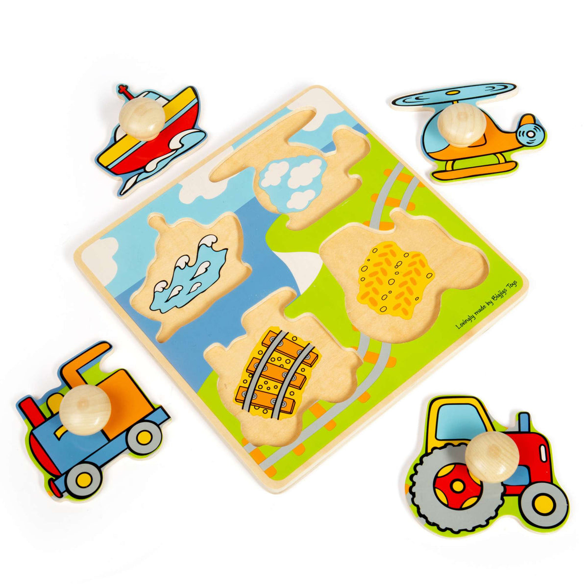My First Peg Puzzle Transport Wooden Puzzles Bigjigs Toys