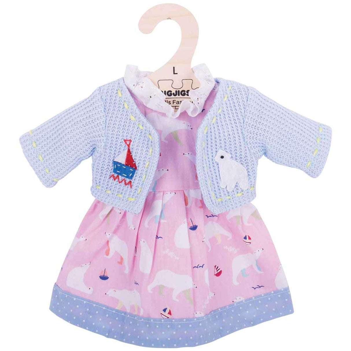 Polar Bear Pink Dress (for Size Large Doll)