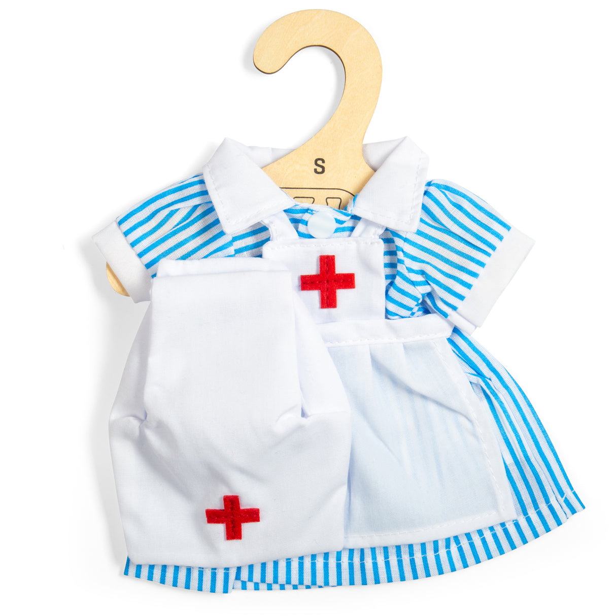 Bigjigs Toys Nurse Uniform-Small- Rag Doll Clothes, Medic Outfit for Kids' Dolls