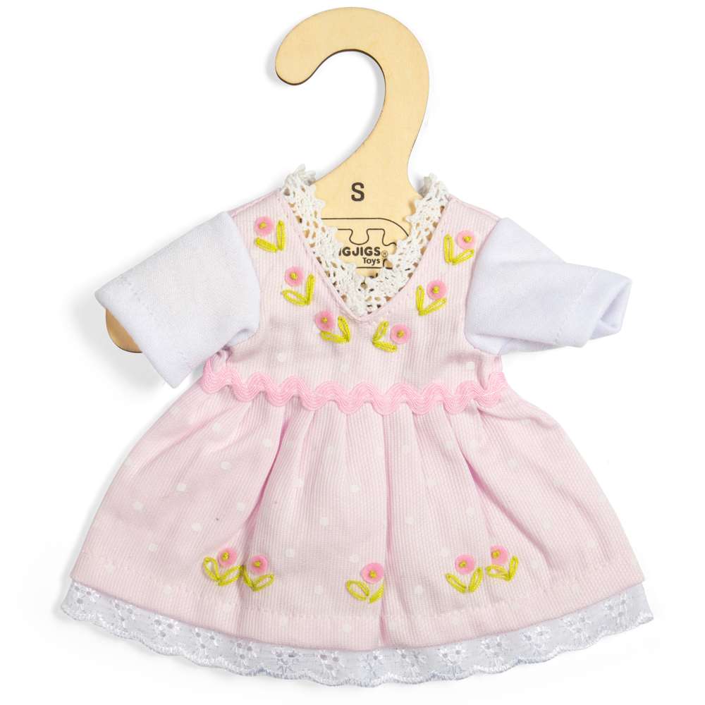 Pink Doll Dress (Small) - Soft Dolls Clothes, Dresses For Ragdolls