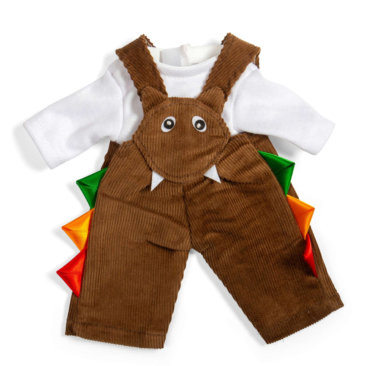 Brown Dungarees (Small) - Soft Doll Outfit, Dress Up Dolls Clothes
