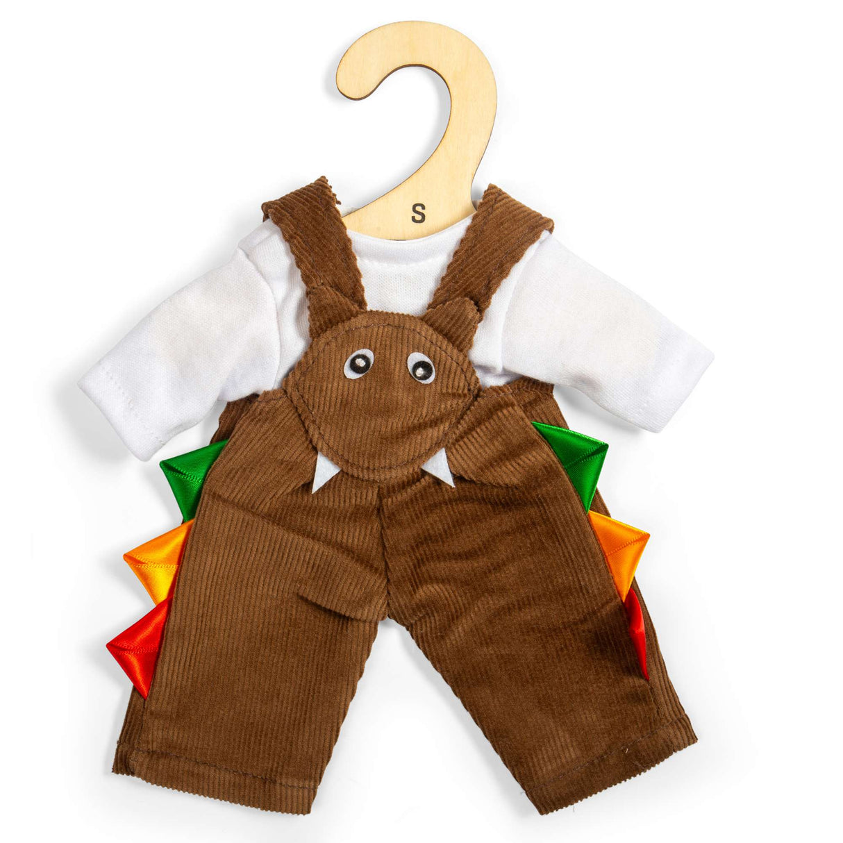 Brown Dungarees (Small) - Soft Doll Outfit, Dress Up Dolls Clothes