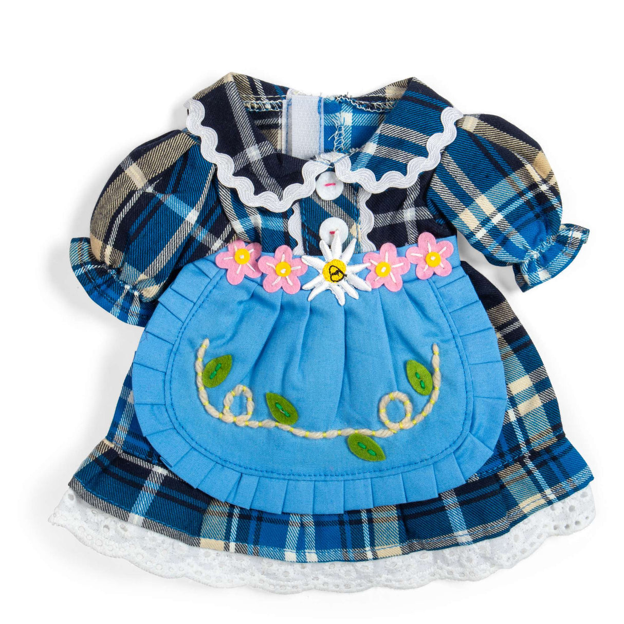 Checkered Blue Dress Medium Size Doll Clothes Bigjigs Toys