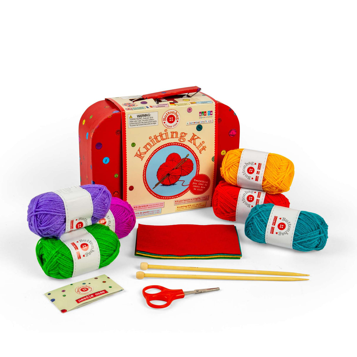 Buttonbag Knitting Kit for Children - Learn to Knit