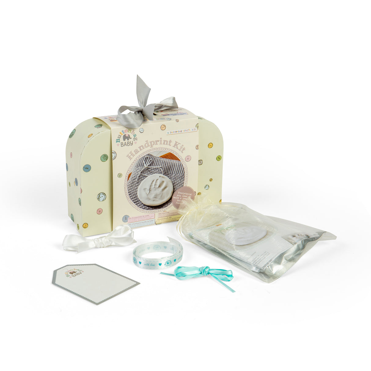 Buttonbag Baby Hand & Foot Print Keepsake Kit with Air-Dry Clay | Gift