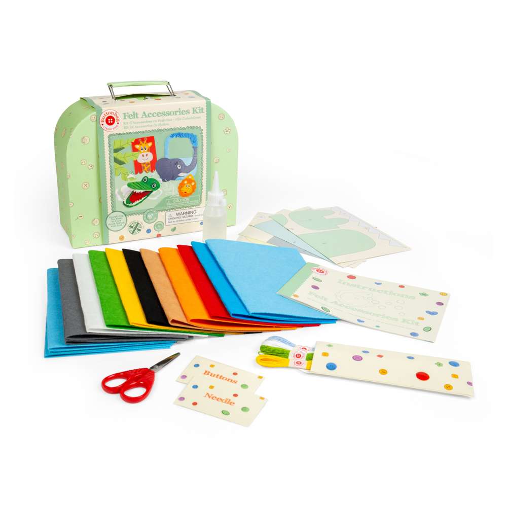 Buttonbag Felt Accessories Kit - Kids Sewing Craft Set, Gifts for Girls & Boys