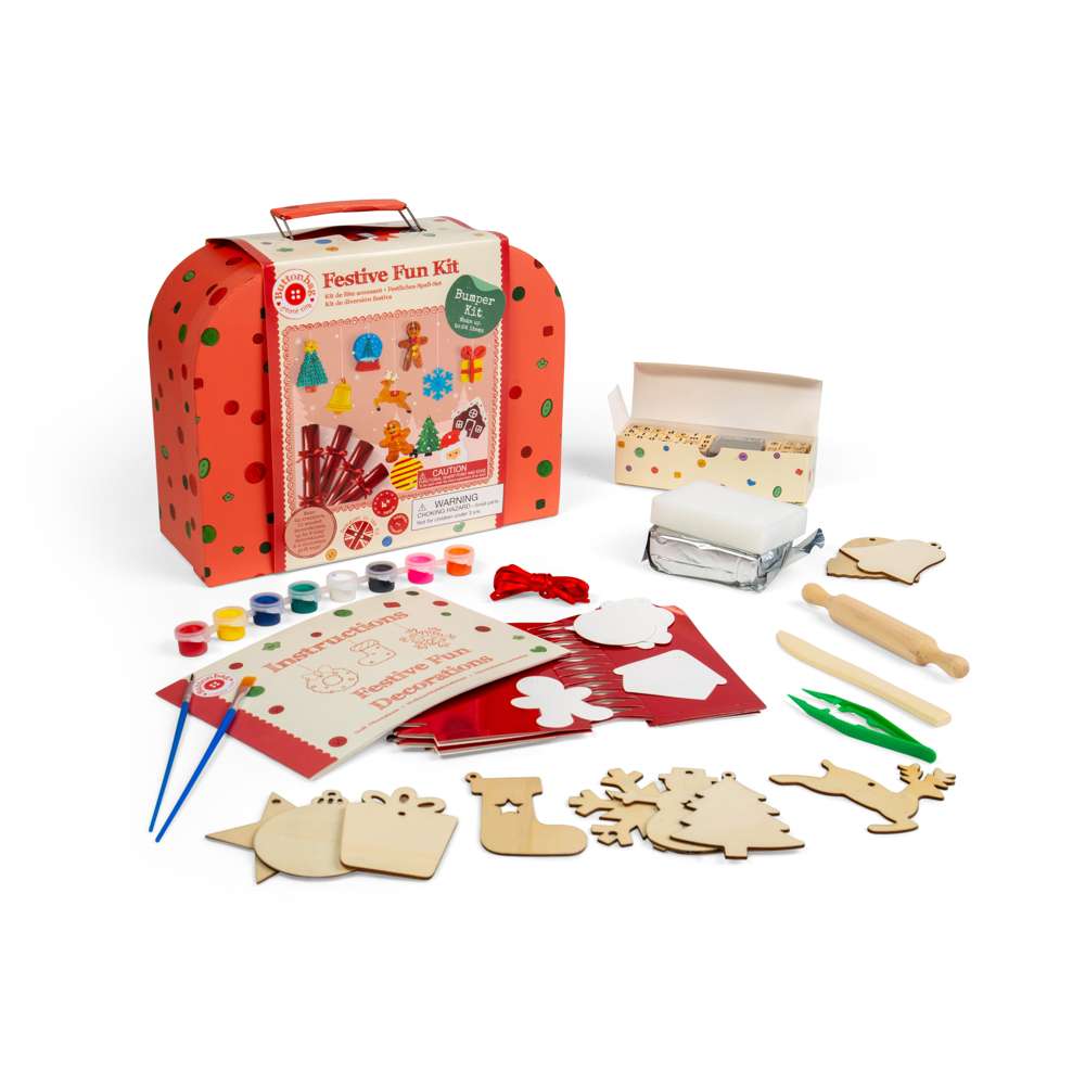 Buttonbag Festive Fun Kit - Make Your Own Christmas Decorations, Kids Craft Set