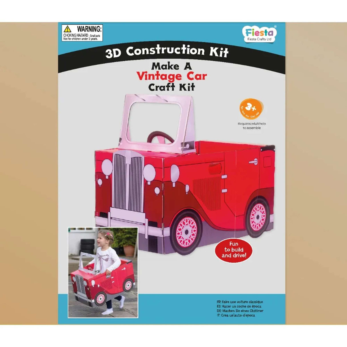 Make A Vintage Car Card Craft - Red