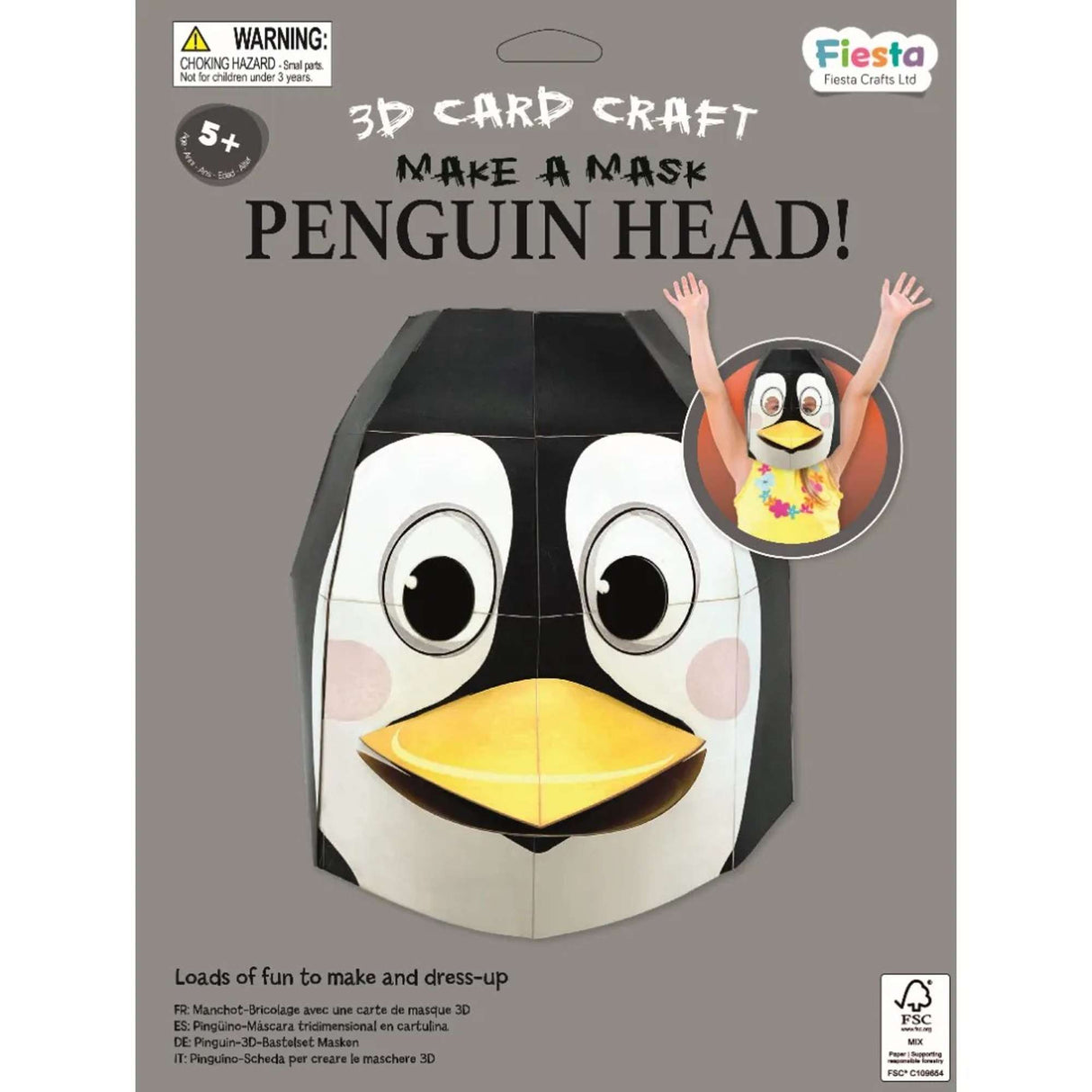 Penguin 3D Mask Card Craft Kit