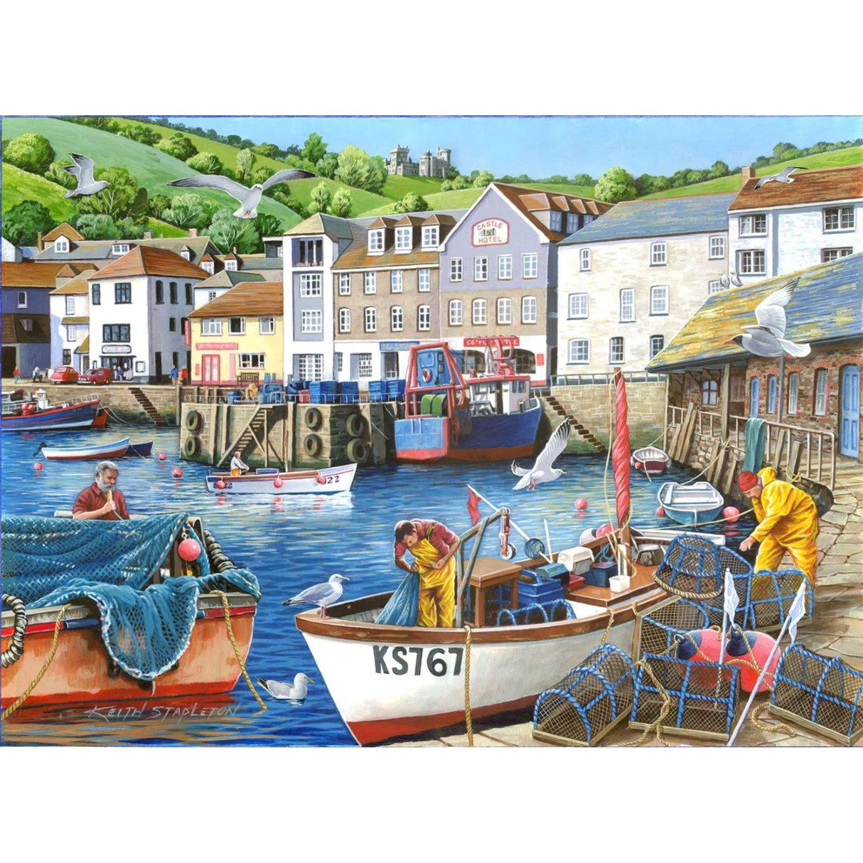 No.12 - Busy Harbour - 1000 Piece Jigsaw Puzzle - DAMAGED BOX