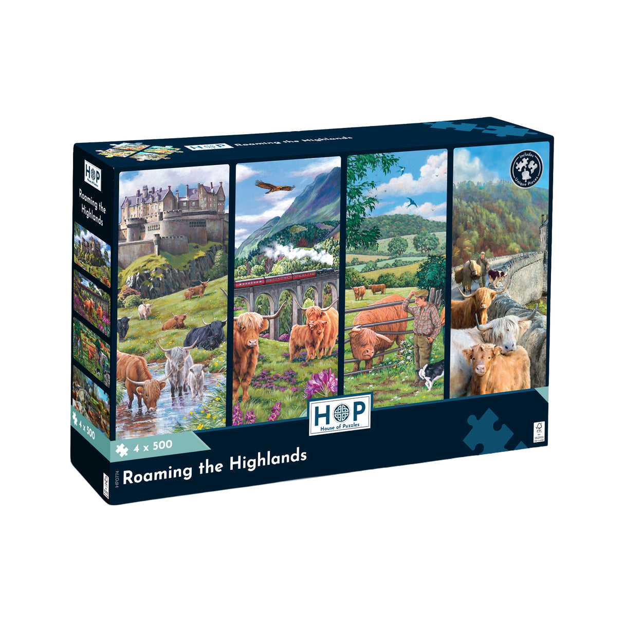 Roaming The Highlands - 4 x 500 Piece Puzzle-Jigsaw Puzzles