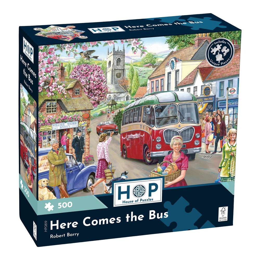 Here Comes the Bus 500 Piece Puzzle - Damaged Box