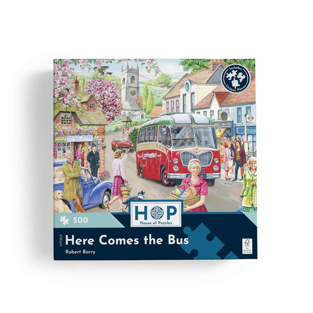 Here Comes the Bus 500 Piece Jigsaw Puzzle