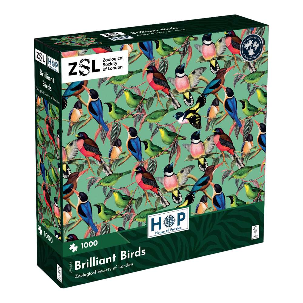 The House of Puzzles ZSL Brilliant Birds 1000 Piece Puzzle- Animal Jigsaw