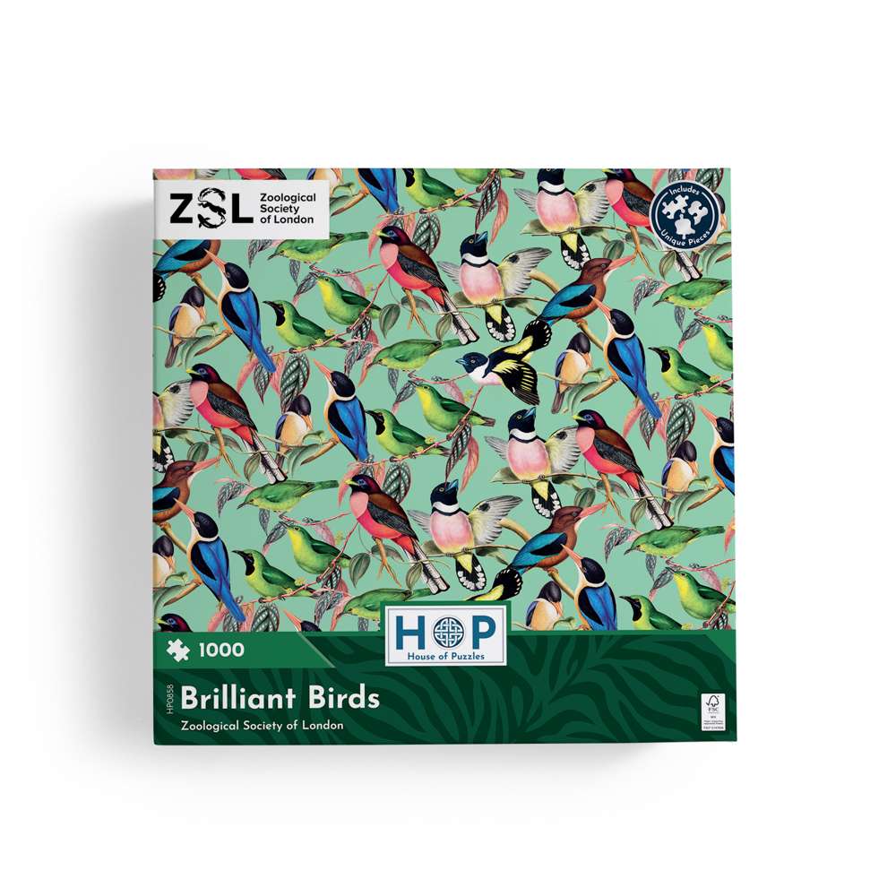The House of Puzzles ZSL Brilliant Birds 1000 Piece Puzzle- Animal Jigsaw