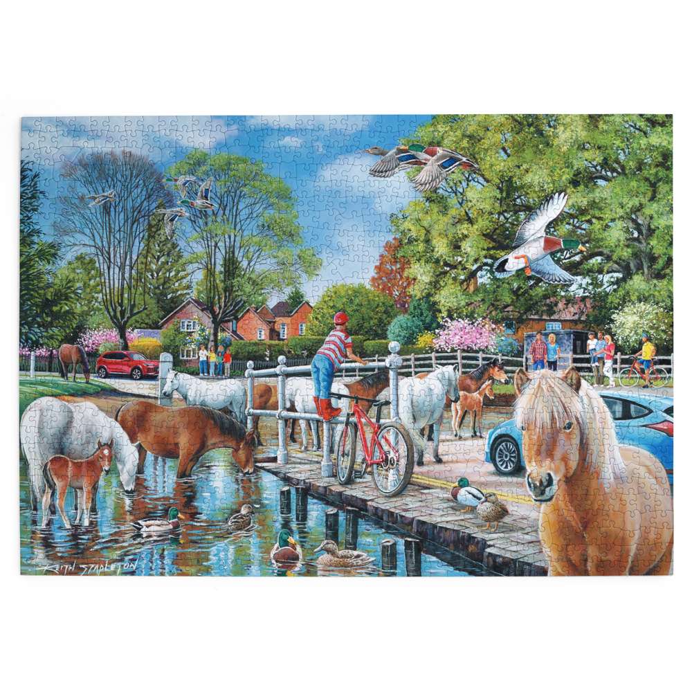 The House of Puzzles New Forest Ponies 1000 Piece Jigsaw Puzzle- Horse Puzzle