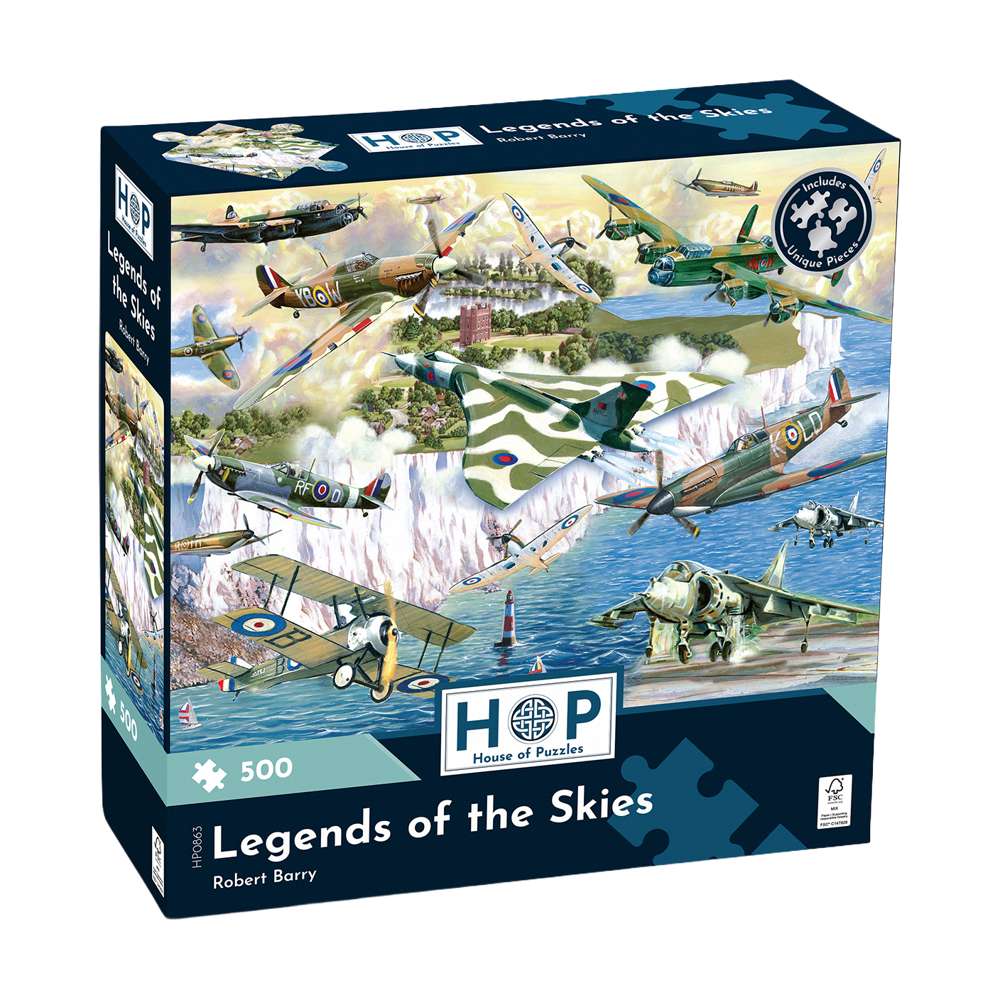 The House of Puzzles Legends of the Skies 500 Piece Jigsaw Puzzle- Plane Jigsaws