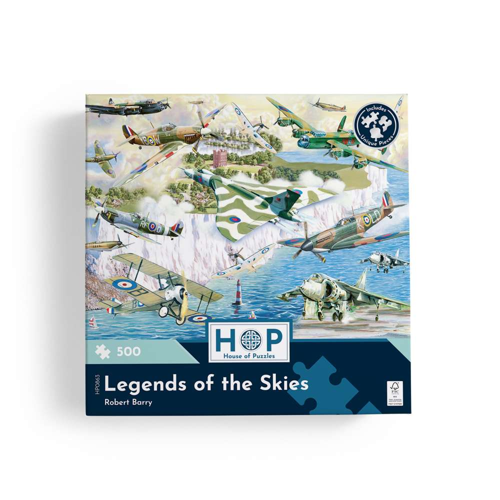 The House of Puzzles Legends of the Skies 500 Piece Jigsaw Puzzle- Plane Jigsaws