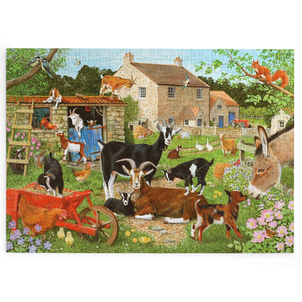 The House of Puzzles Nanny, Billy & the Kids BIG 500 Jigsaw Puzzle- Farm Jigsaws