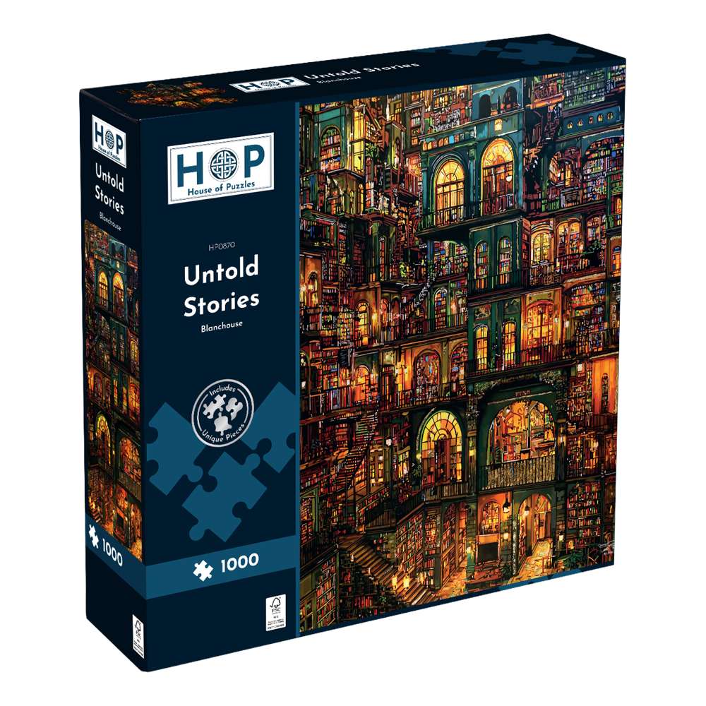 The House of Puzzles Untold Stories 1000 Piece Puzzle - Book Puzzles for Adults