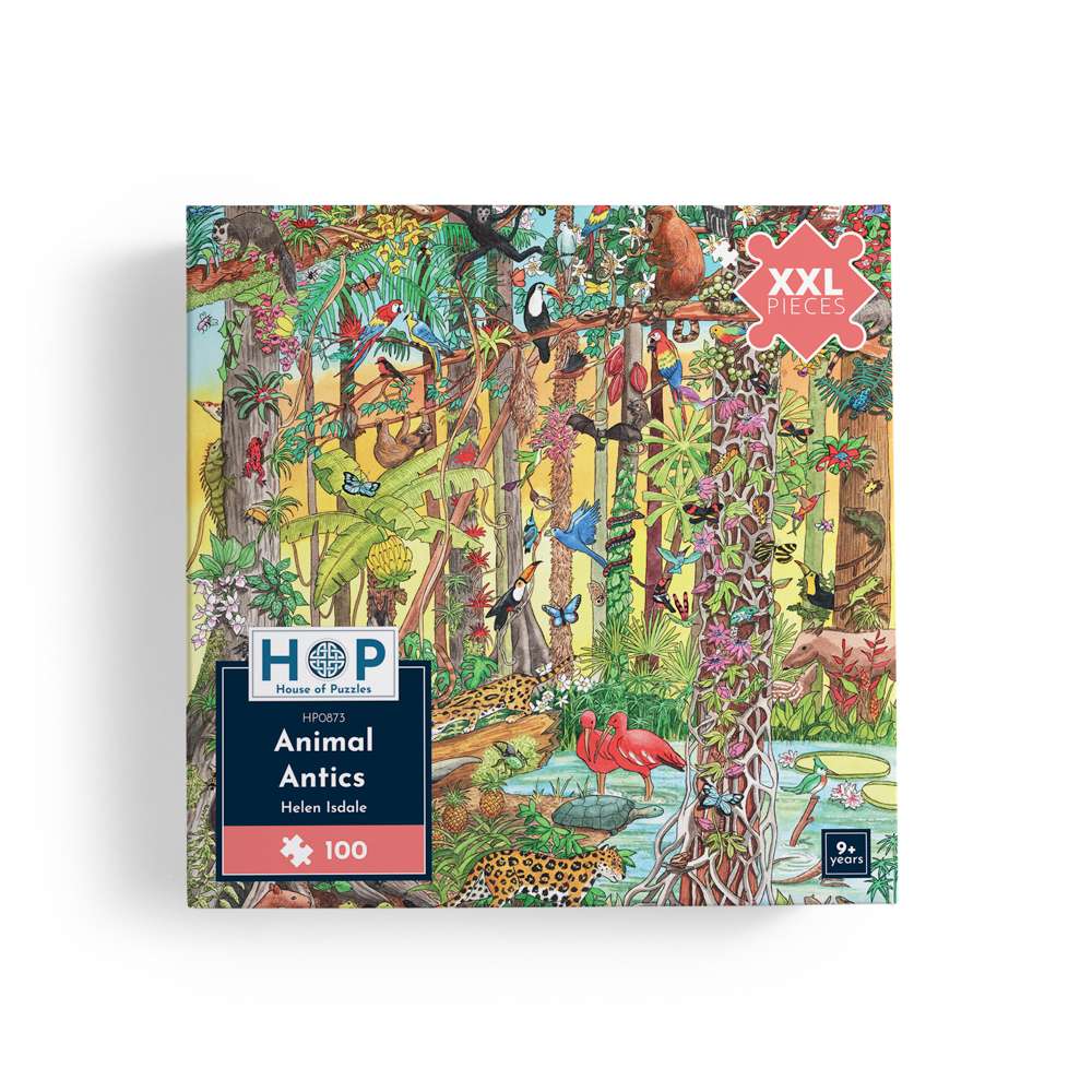 The House of Puzzles Animal Antics 100 Piece Puzzle - Jigsaw for Kids & Adults