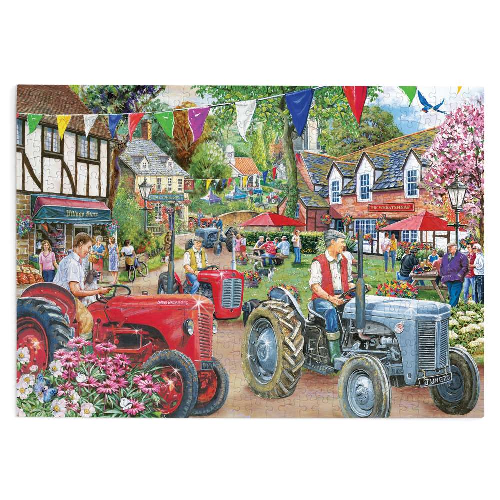 The House of Puzzles Tractor Parade BIG 500 Puzzle - Large Piece Scenic Jigsaw
