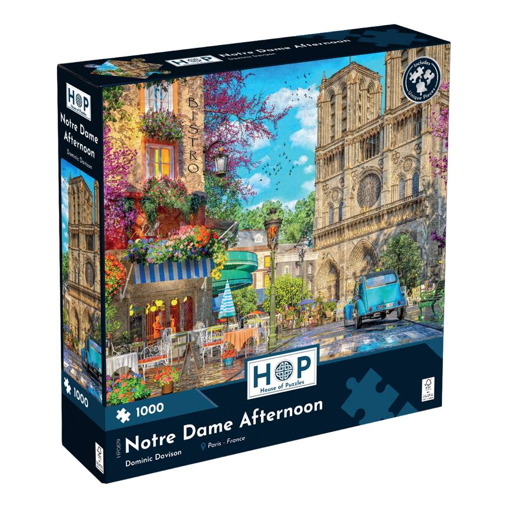 The House of Puzzles Notre Dame Afternoon 1000 Piece Jigsaw Puzzle- City Jigsaws
