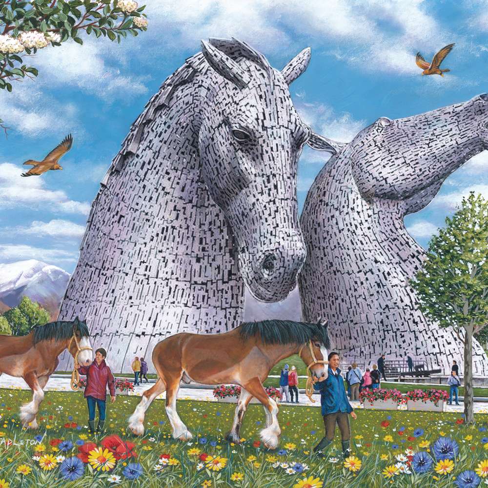 The House of Puzzles The Kelpies BIG 500 Puzzle - Large Piece Scotland Jigsaw
