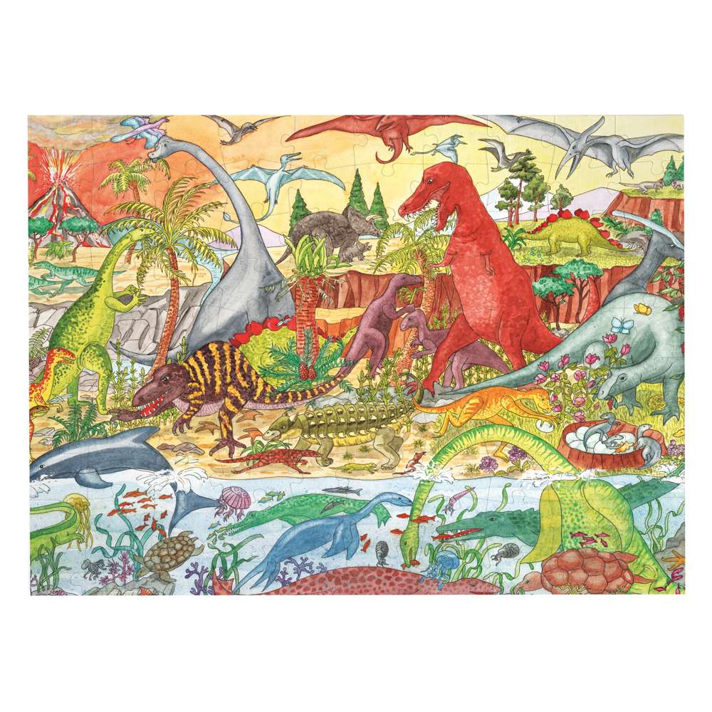 The House of Puzzles World of Dinosaurs 100 Piece Jigsaw Puzzle with XXL Pieces